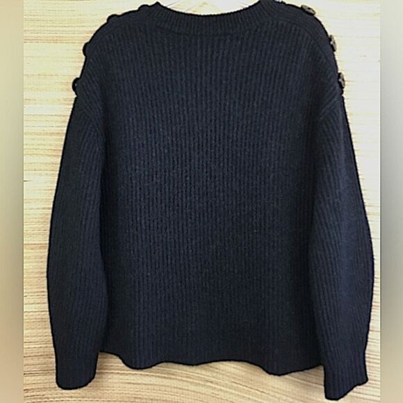 AllSaints Faye Crew Neck Wool & Cashmere Blend Ribbed Knit Jumper Sweater Sz XS - Picture 4 of 12